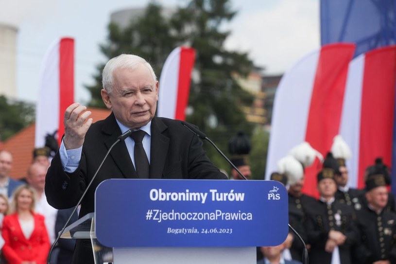 Jarosław Kaczyński przemawiał na wiecu w Bogatyni /PiS/Twitter /