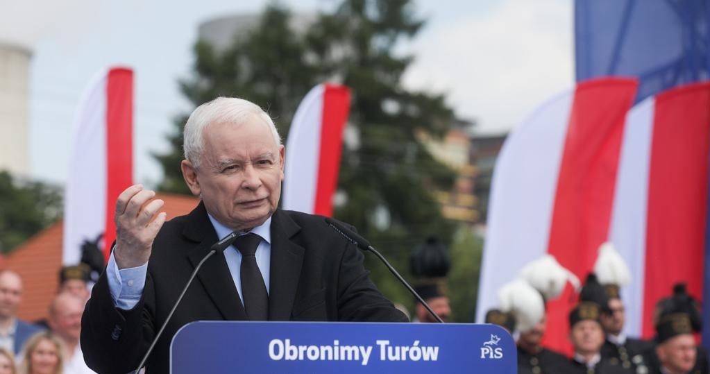 Jarosław Kaczyński przemawiał na wiecu w Bogatyni /PiS/Twitter /