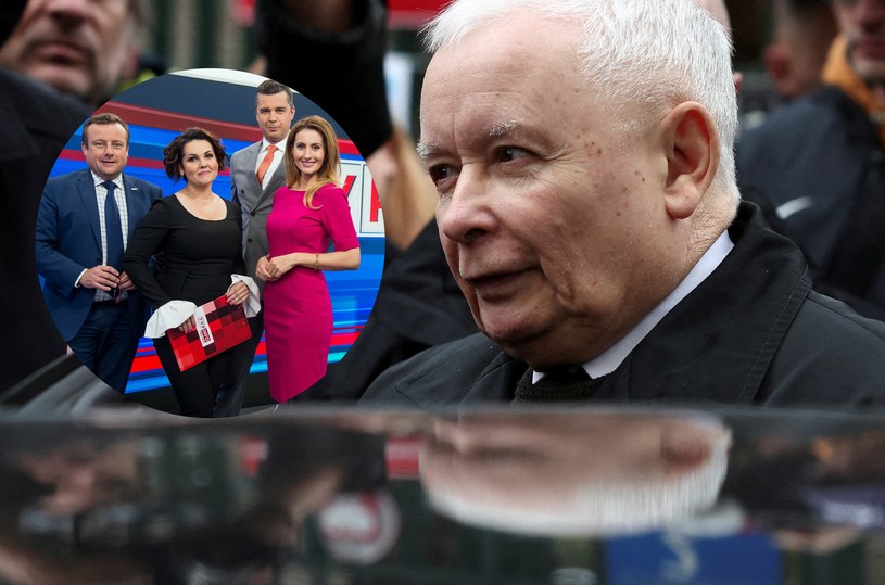 Jarosław Kaczyński uspokaja pracowników TVP /East News
