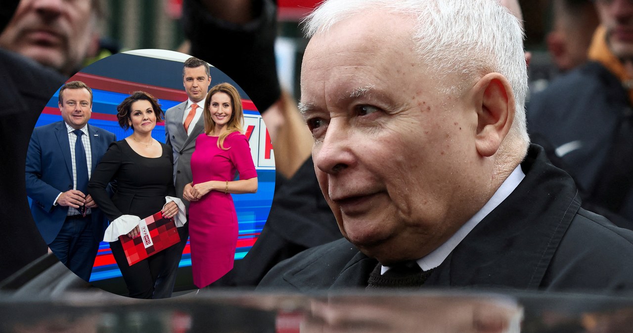 Jarosław Kaczyński uspokaja pracowników TVP /East News