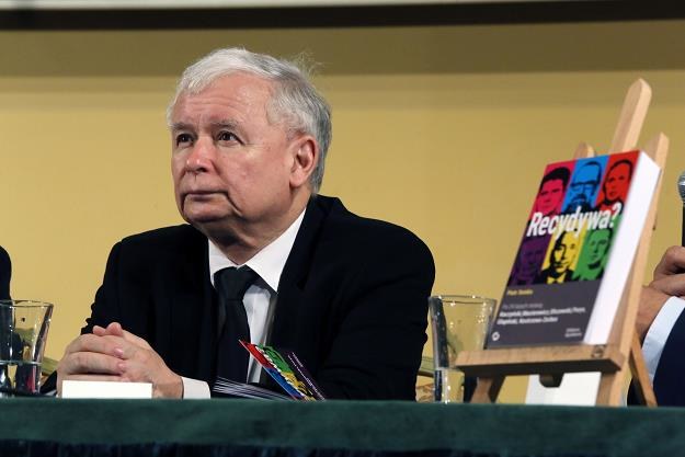 Jarosław Kaczyński w czasie premiery książki P. Semki "Recydywa? Lewy czerwcowy 24 lata później" /PAP