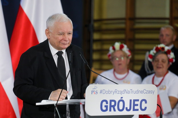 Jarosław Kaczyński w Grójcu /Paweł Supernak /PAP