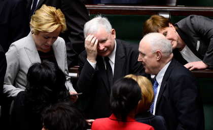 Jarosław Kaczyński w Sejmie podczas posiedzenia 22 lutego /Bartłomiej Zborowski /PAP