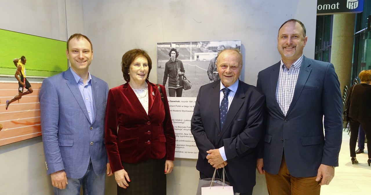 Jarosław Szewiński, Irena Sewińska, Janusz Szewiński i Andrzej Szewiński, 2018 r. /Wojtek Laski /East News