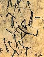 Jaskiniowe malarstwo, Grupa łowców, z wąwozu Valltorta, prowincja Castellón, Hiszpania, ok. 7500 /Encyklopedia Internautica