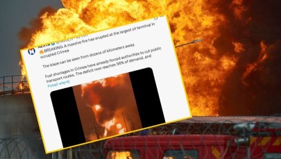 "Jaskrawo płonie terminal naftowy". Ukraiński atak na Krymie