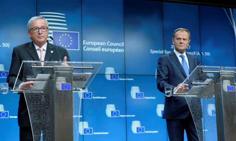 Jean-Claude Juncker i Donald Tusk /THIERRY CHARLIER /AFP