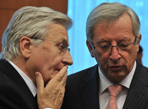 Jean-Claude Trichet (L), szef EBC i Jean-Claude Juncker, przewodniczący eurogrupy /AFP