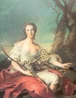 Jean Marc Nattier mł., Pani Bouret jako Diana, 1745 /Encyklopedia Internautica