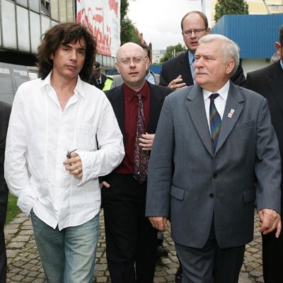 Jean Michel Jarre i Lech Wałęsa w Gdańsku /AFP