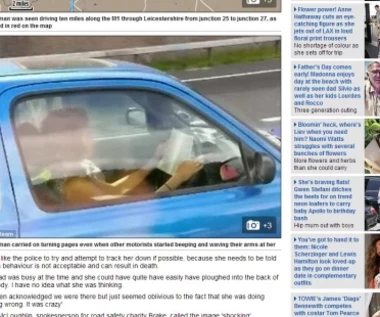Jechała 110 km/h autostradą i... czytała książkę