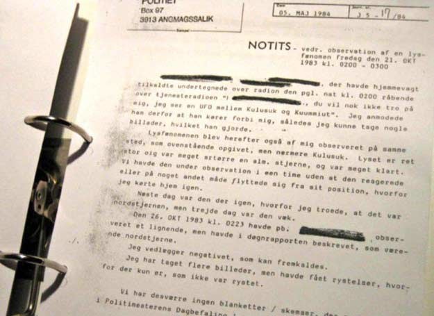 Jeden z dokumentów na temat UFO odtajnionych przez duńskie wojsko /MWMedia