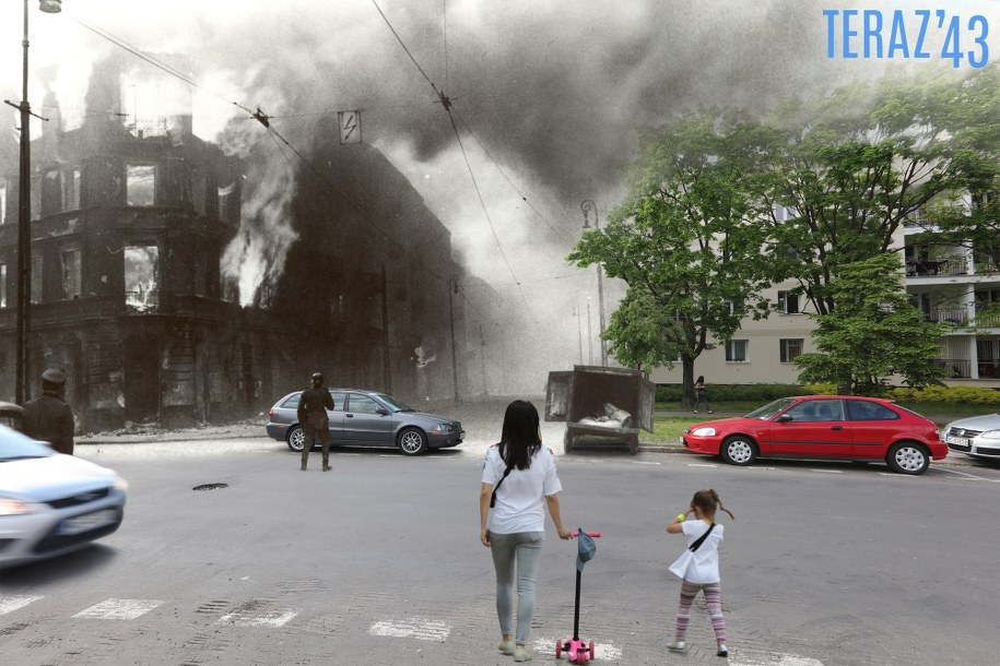 Jeden z kolaży zamieszczonych w książce. Wołyńska róg Zamenhofa. Oryginalne zdjęcie pochodzi z raportu Stroopa /Teraz'43/Marcin Dziedzic /