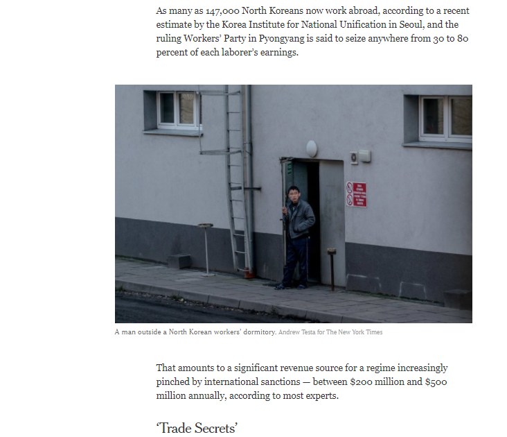 Jeden z Koreańczyków zatrudnionych w Polsce (screen z internetowej witryny The New York Times) /