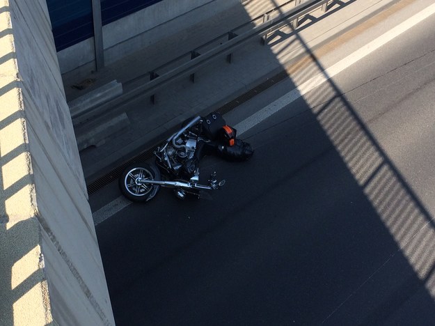 Jeden z motocykli, które uderzyły w hondę /Tomasz Skory  /RMF FM