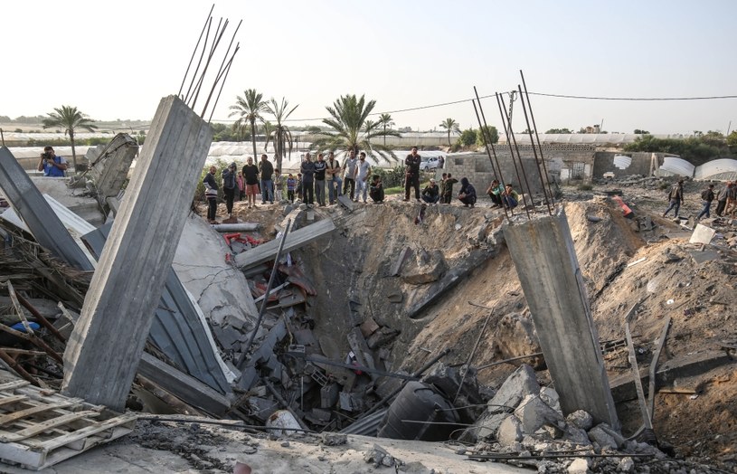 Jeden z palestyńskich domów zniszczonych w izraelskim nalocie /SAID KHATIB /AFP