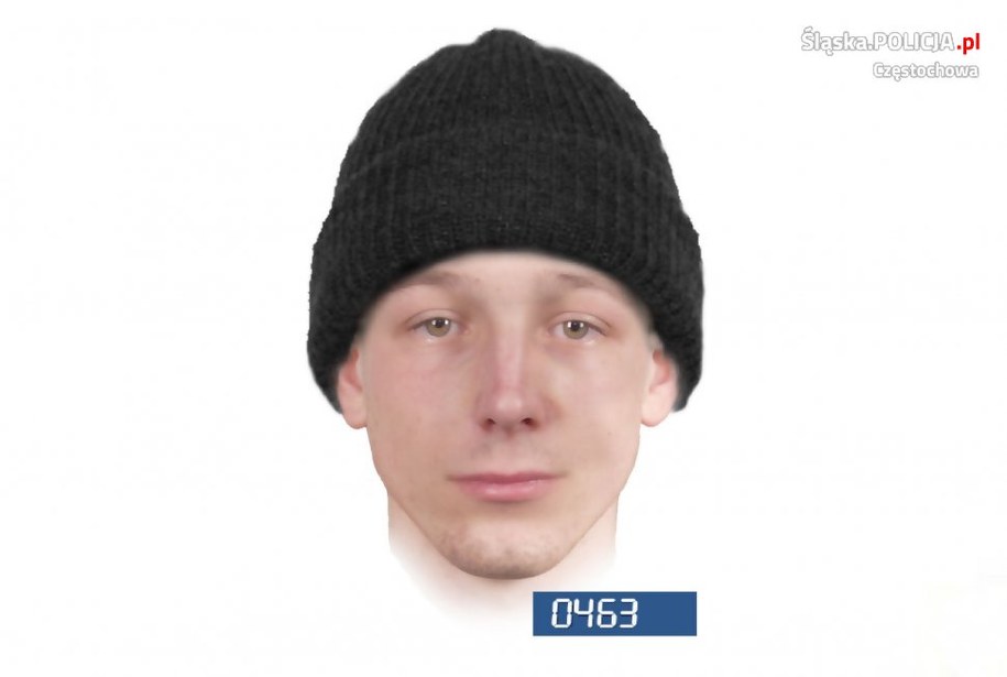 Jeden z portretów pamięciowych poszukiwanego napastnika /Śląska policja /