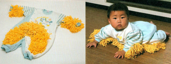 Jeden z wynalazków nurtu Chingodu - body dla niemowlaka połączone z mopem /materiały prasowe