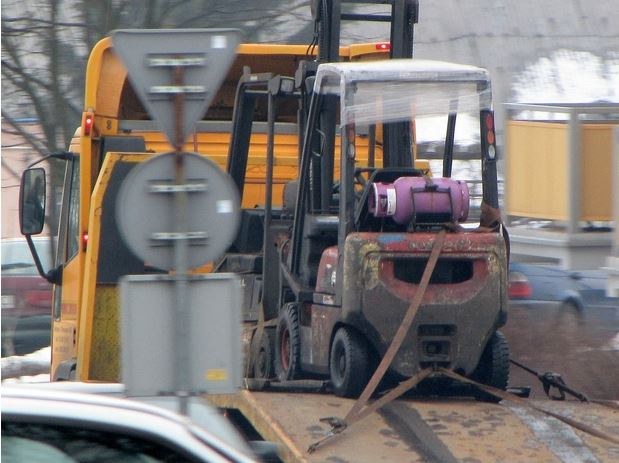 Jeden z zabezpieczonych wózków widłowych /Dariusz Proniewicz /RMF FM