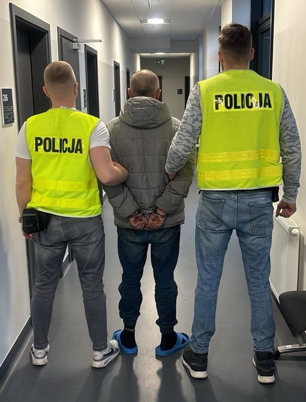 Jeden z zatrzymanych w sprawie kradzieży wyrobów mięsnych i wędliniarskich /Komenda Miejska Policji w Łodzi /