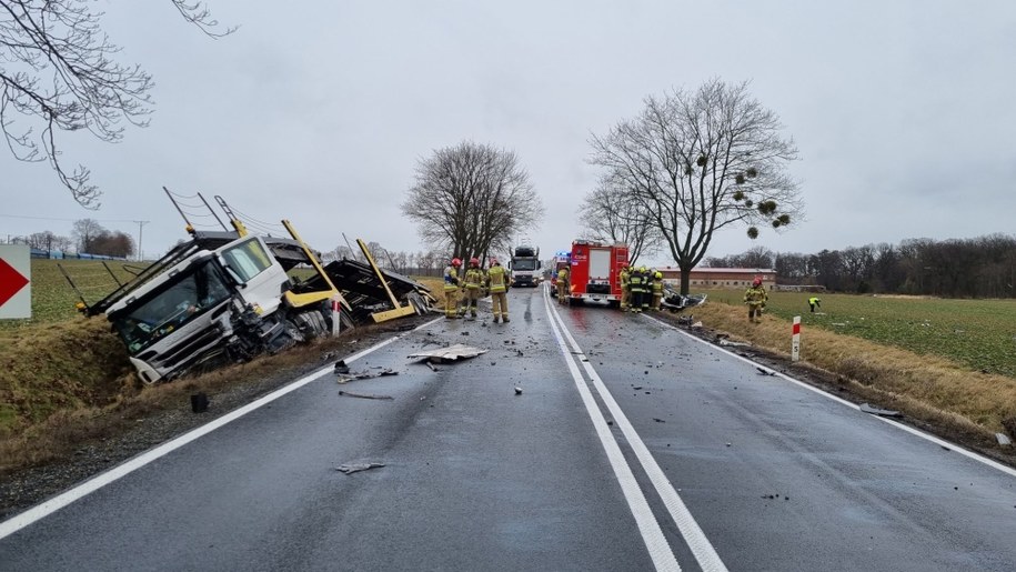 Jedna osoba zginęła w wyniku wypadku /Pomoc Drogowa LECHMOT Kluczbork /