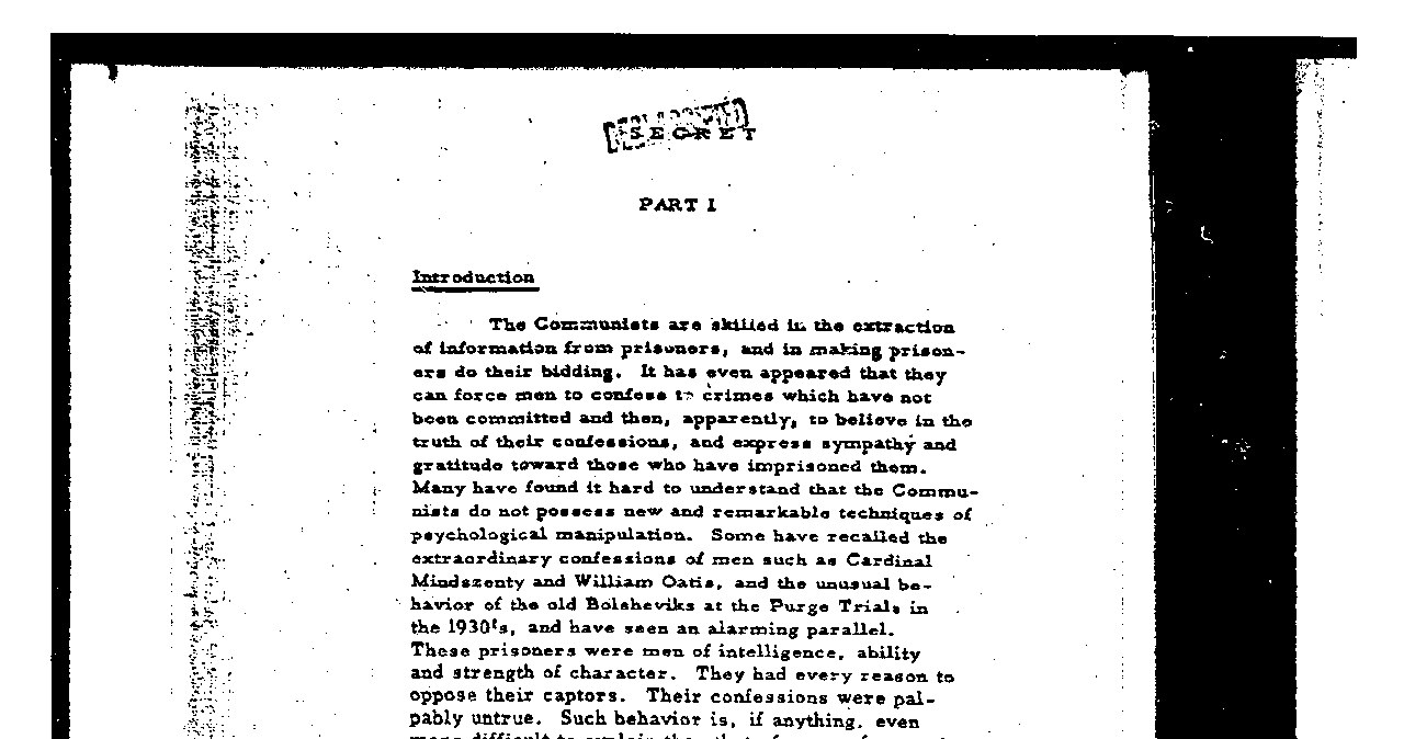 Jedna z odtajnionych stron dokumentacji MK-Ultra /Wikipedia