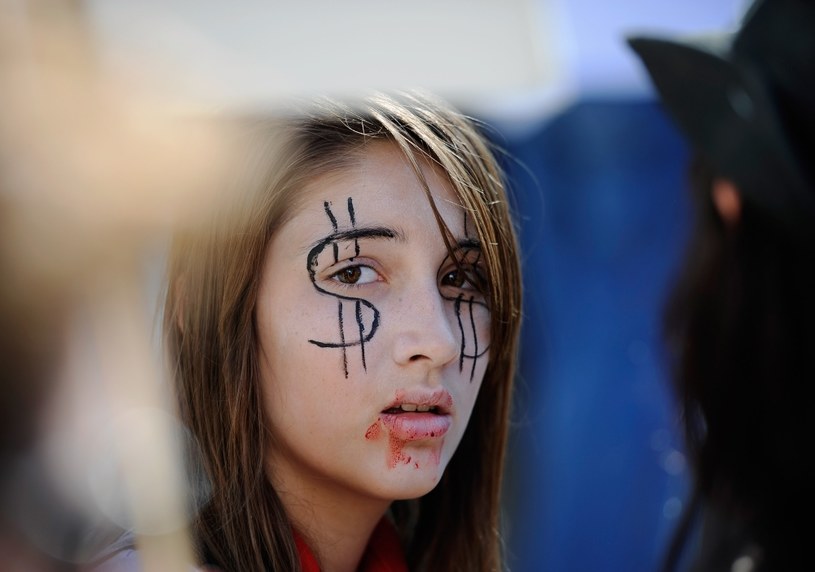 Jedna z protestujących w ramach ruchu "Occupy Wall Street" /AFP