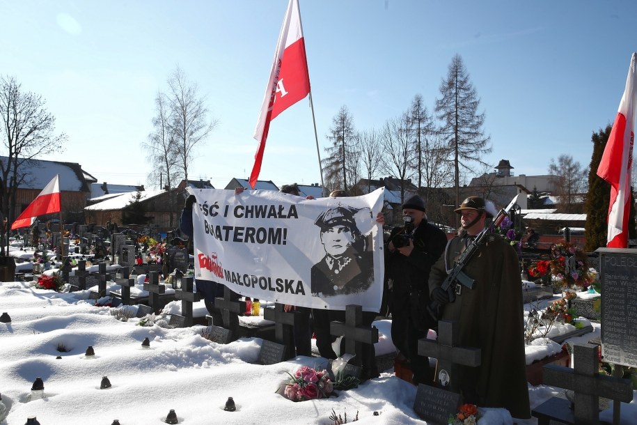 Jedna z uroczystości upamiętniających Józefa Kurasia "Ognia" /	Łukasz Gągulski /PAP