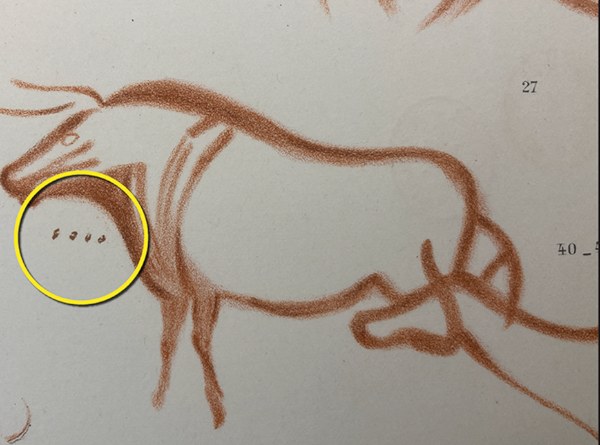 Jedną z wcześniejszych hipotez na temat znaczenia tajemnicze symboli przy jaskiniowych malowidłach zwierząt, było założenie, że stanowiły one proste rachunki zdobyczy zabitej podczas polowań /Henri Breuli