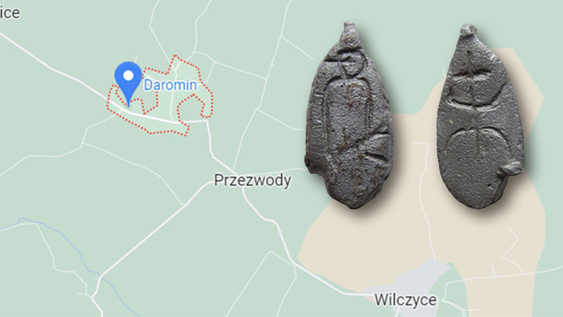 Jednym ze znalezisk w Darominie jest amulet,  z bliżej nieokreślonym symbolem po stronie drugiej /Marian Florek /