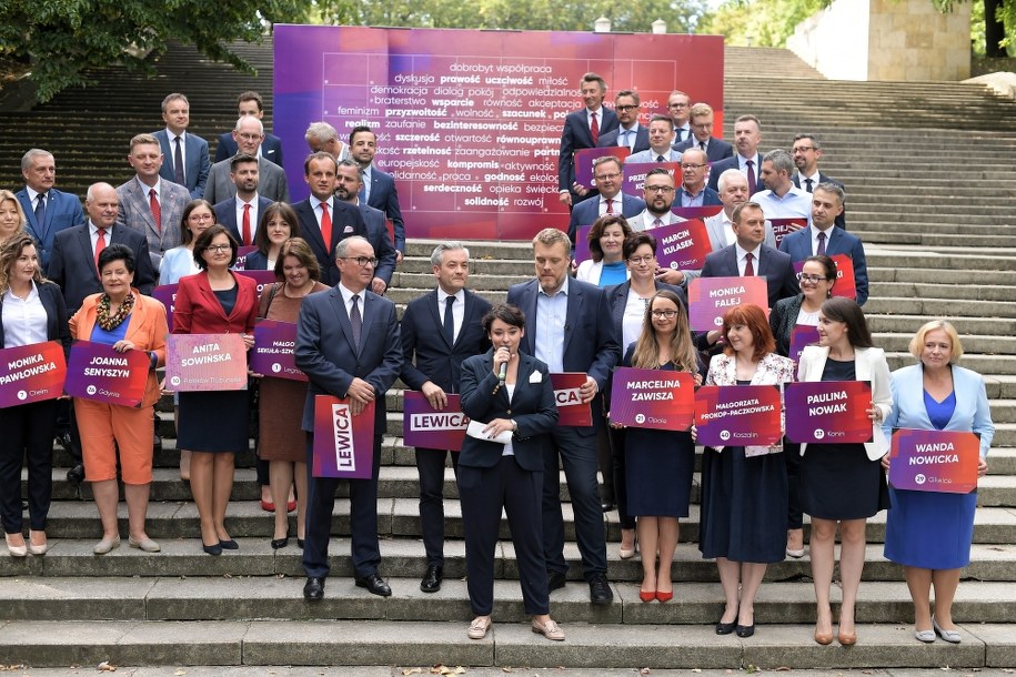 "Jedynki" na listach, wywodzące się z trzech partii tworzących Lewicę, przedstawili liderzy tych ugrupowań /Marcin Obara /PAP