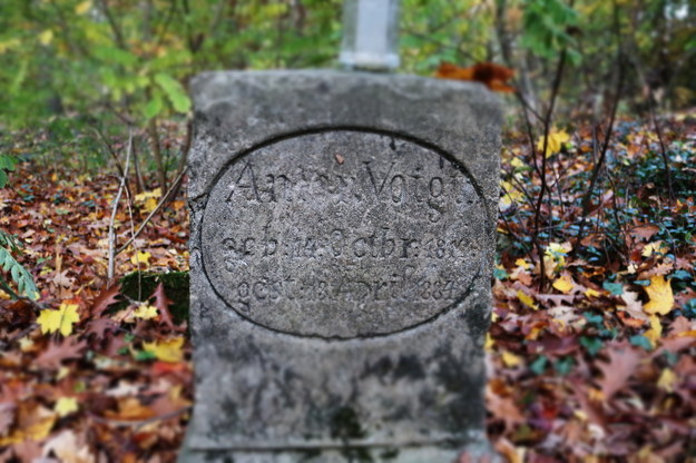 Jedyny na całym cmentarzu nagrobek z całą, czytelną inskrypcją /Karolina Michalik /Radio RMF24