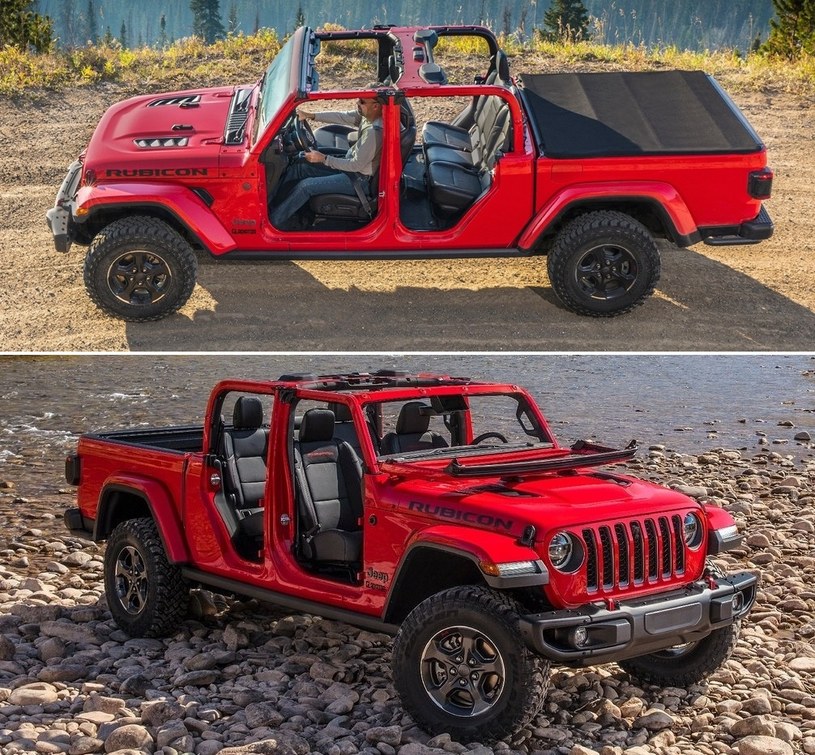 Jeep Gladiator pozwala na pozbycie się dachu, drzwi, a nawet przedniej szyby /materiały prasowe