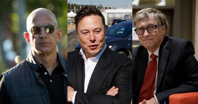 Jeff Bezos, Elon Musk, Bill Gates /AFP