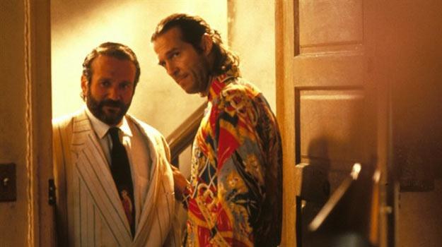 Jeff Bridges (P) z Robinem Williamsem (L) w filmie "Fisher King". /materiały prasowe