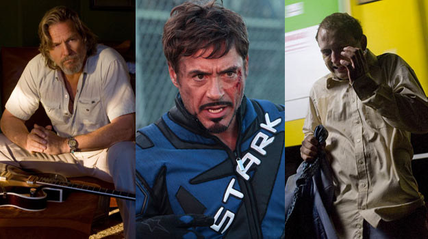 Jeff Bridges ("Szalone serce"), Robert Downey Jr ("Iron man 2") i Borys Szyc ("Handlarz cudów") /materiały dystrybutora