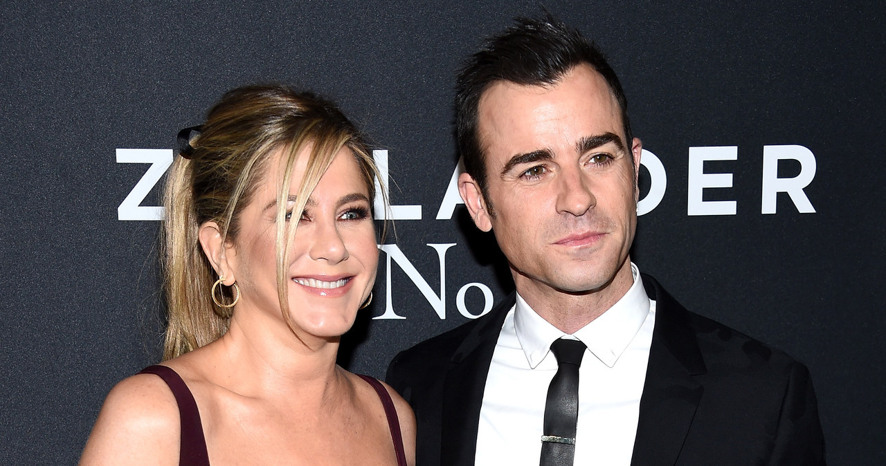 Jennifer Aniston z mężem Justinem Therouxem /Dimitrios Kambouris /Getty Images