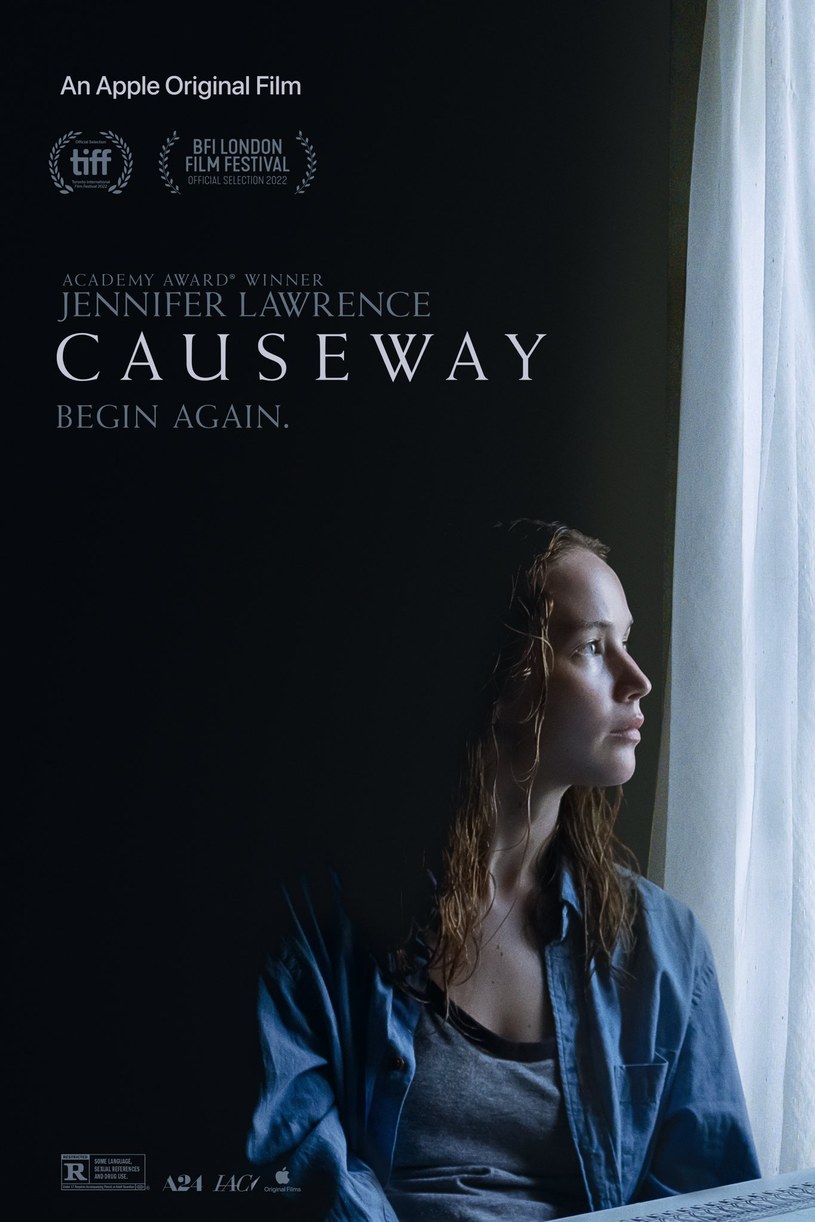 Jennifer Lawrence na plakacie filmu "Causaway" /Apple TV+ /materiały prasowe