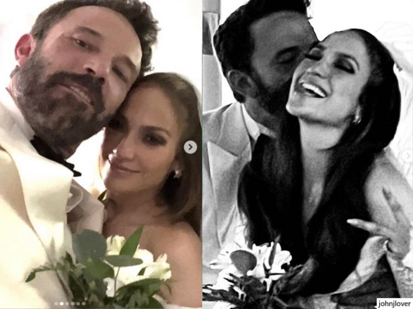 Jennifer Lopez i Ben Affleck na ślubnych zdjęciach @johnjlover /Instagram