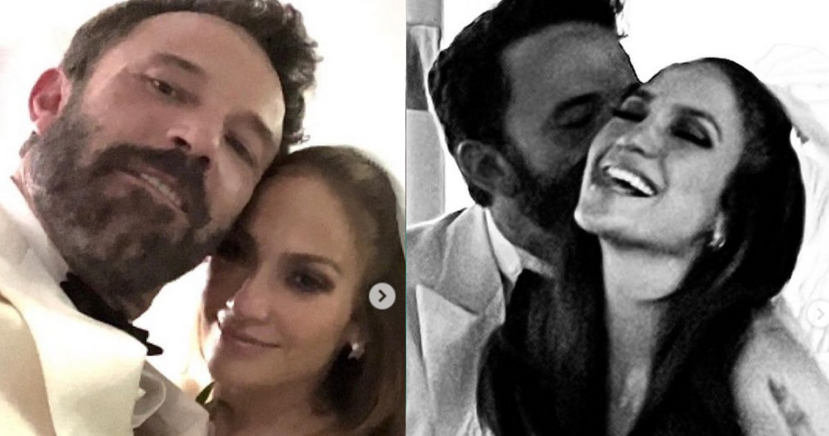 Jennifer Lopez i Ben Affleck na ślubnych zdjęciach @johnjlover /Instagram