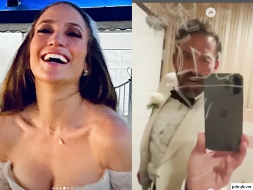 Jennifer Lopez i Ben Affleck na ślubnych zdjęciach @johnjlover /Instagram