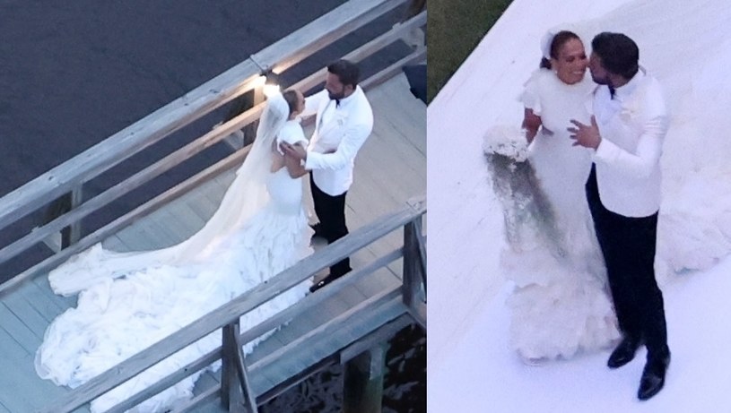 Jennifer Lopez wzięła drugi ślub z Affleckiem. Miała wyjątkową suknię ślubną? /BACKGRID / Backgrid USA / Forum /Agencja FORUM
