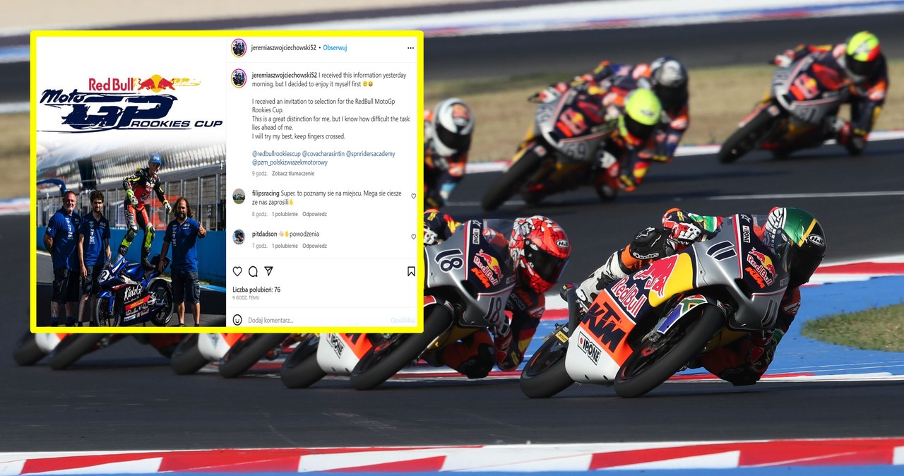 Jeremiasz Wojciechowski wystartuje w selekcji do Red Bull Rookies Cup / foto: Rooche Moodley/Red Bull Content Pool, instagram: jeremiaszwojciechowski52 /materiały prasowe