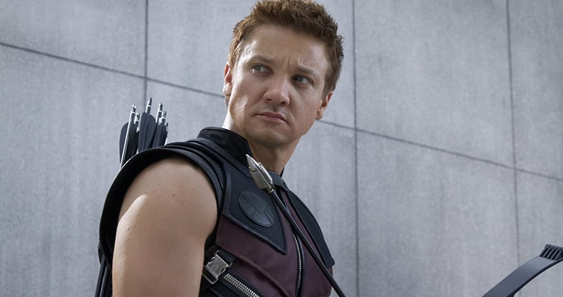 Jeremy Renner jako Hawkeye w filmie "Avengers" /materiały prasowe