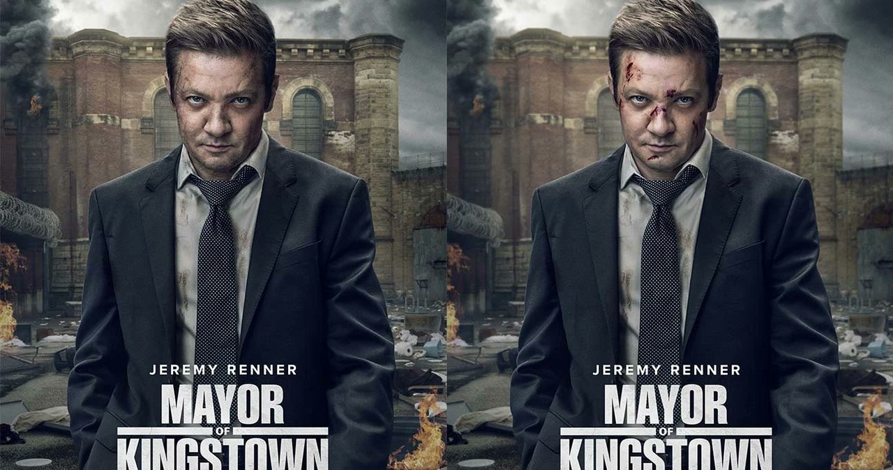 Jeremy Renner na plakatach reklamujących "Mayor of Kingstown" /Paramount+ /materiały prasowe