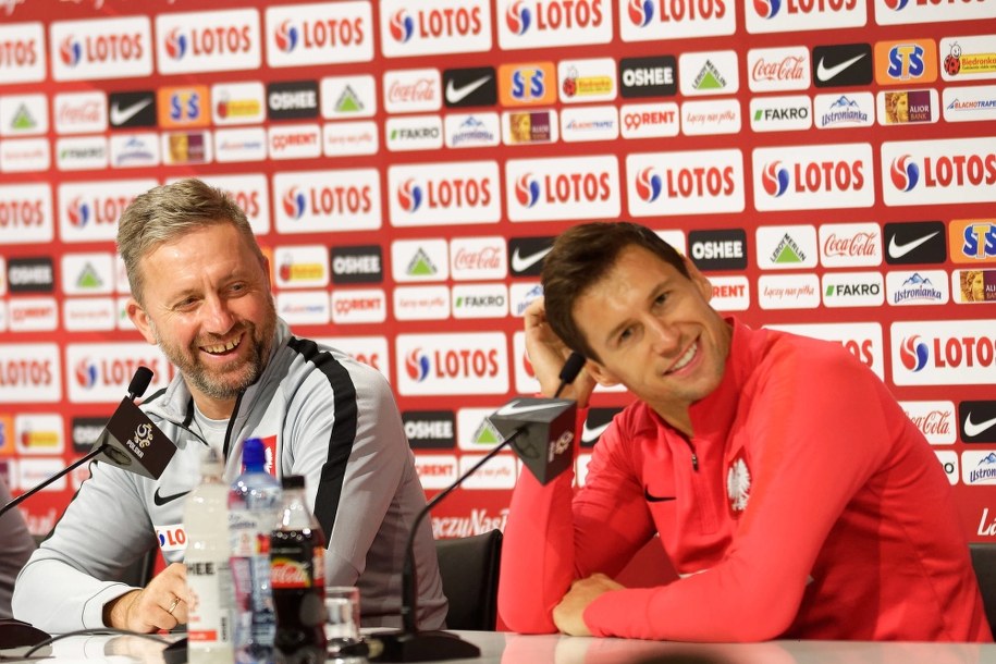 Jerzy Brzęczek i Grzegorz Krychowiak /Jan Karwowski /PAP