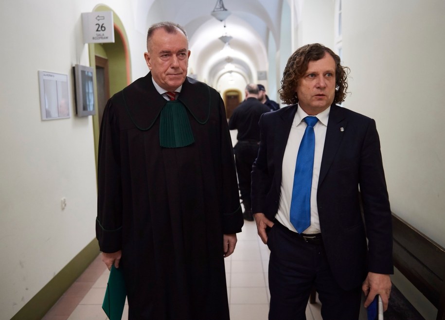 Jerzy Glanc i Jacek Karnowski w sądzie / 	Adam Warżawa    /PAP