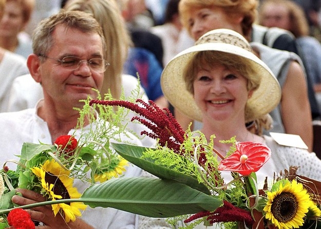 Jerzy Janeczek i Ilona Kuśmierska w 2002 roku /Adam Hawałej /PAP