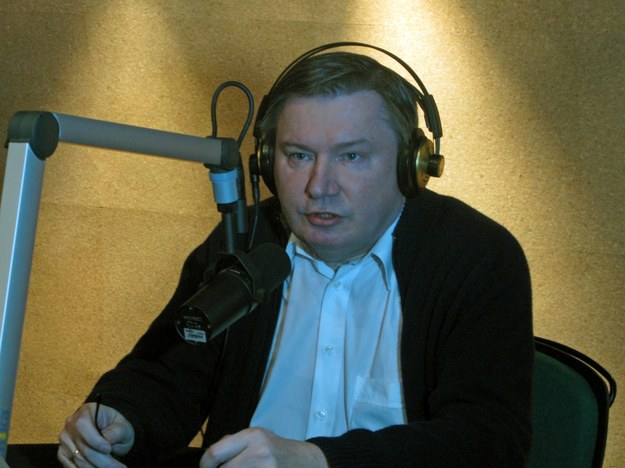 Jerzy Miller w krakowskim studiu RMF FM. &nbsp; /Fot. Przemysław Krupiński /RMF FM