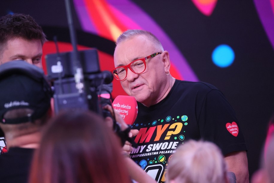 Jerzy Owsiak podczas 34. Finału Wielkiej Orkiestry Świątecznej Pomocy /	Leszek Szymański   /PAP